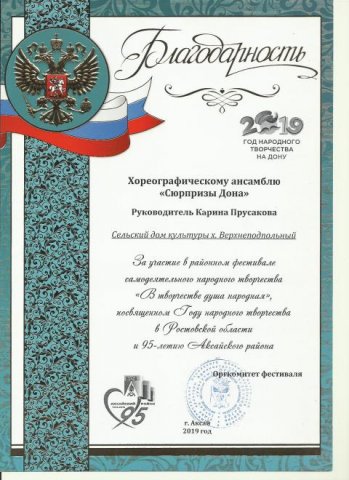 Наши достижения 2019 года